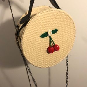 Round Crossbody Cherry Shoulder Bag